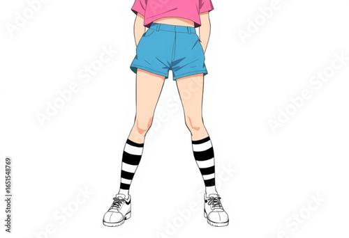 Garota estilo pop 90s. Ilustração.