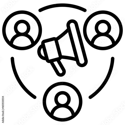 Influencer Outline Icon Design Vector - Collaboration with influencers to promote products and increase brand visibility