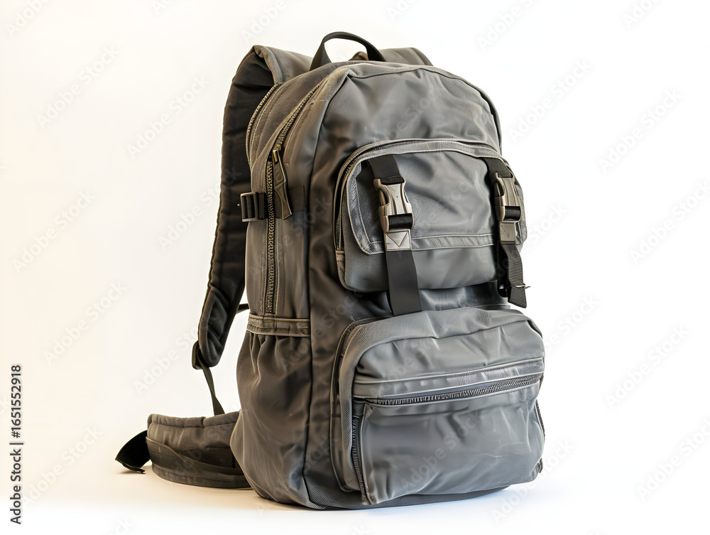 Ultra detailed product style photo of Stylish gray backpack for travel school or work product presentation isolated on transparent background, studio product photo on a clean white background, isolate Ultra detailed product style photo of Stylish gray backpack for travel school or work product presentation isolated on transparent background, studio product photo on a clean white background, isolate