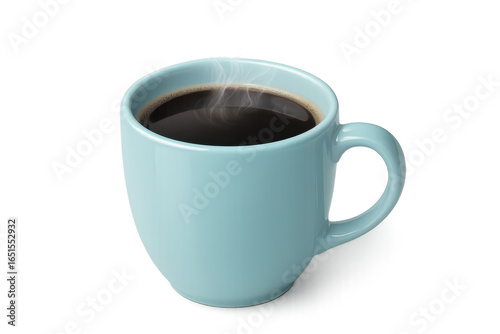 Wallpaper Mural Steaming black coffee in light blue mug with transparent background Torontodigital.ca