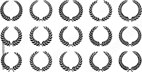 Black Laurel Wreaths With Leaves victory wreath award wreath
