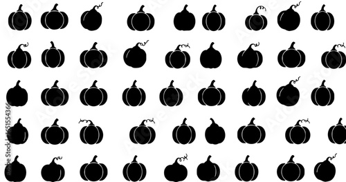 Black pumpkin silhouettes pattern gourds autumn
