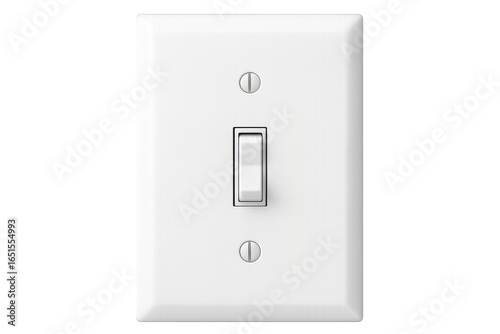 White light switch on transparent background controlling electricity