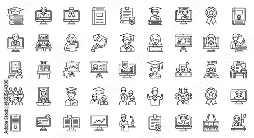 A versatile set of vector icons for Education and Back to school communication