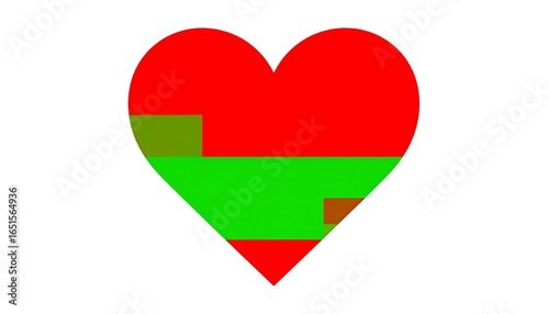 Free Download Abstract Red Green Heart Graphic. - GFXLoad
