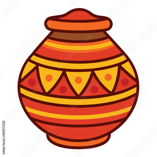 ceramic vase isolated on white background