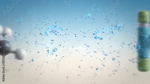 D3+K2 molecules converge into a single luminous bone icon in a clean hybrid animation