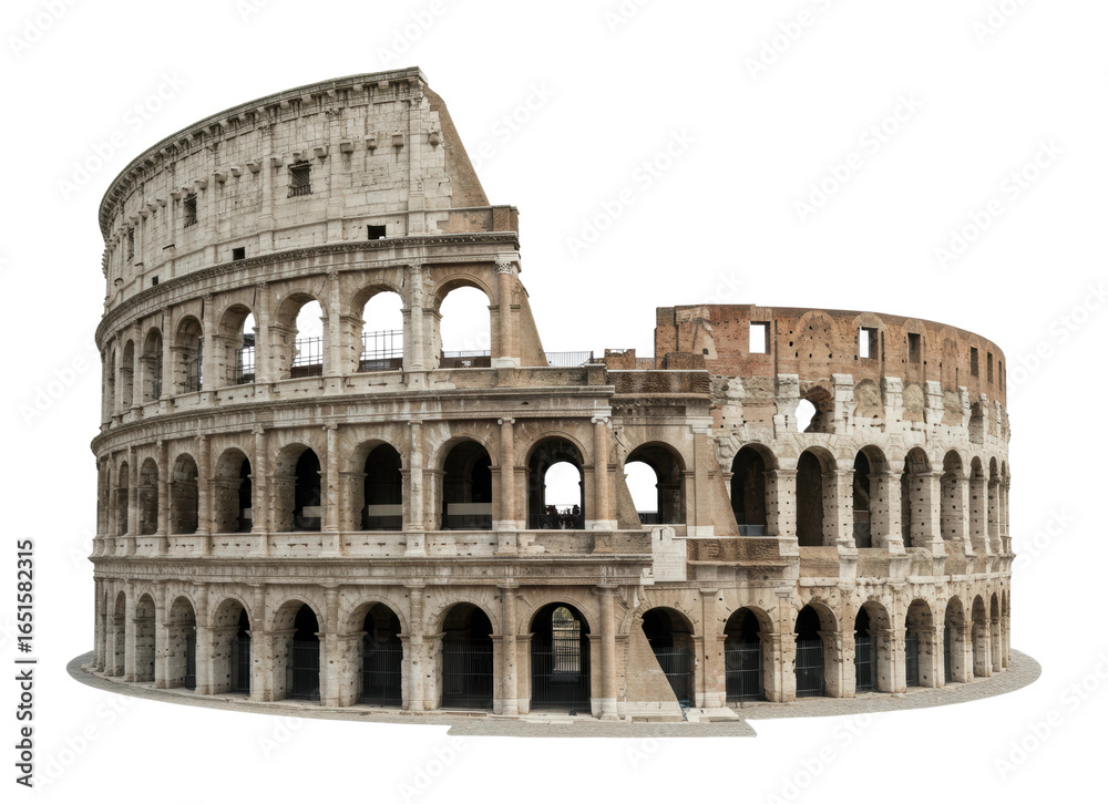 Obraz premium Exploring the ancient colosseum a historical and architectural in rome italy isolated on transparent background