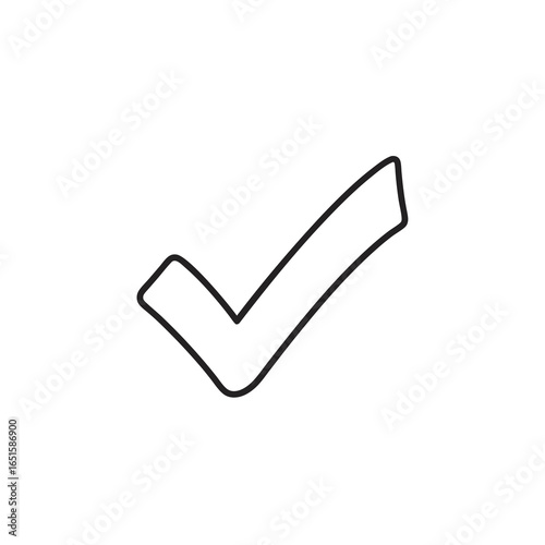 Simple tick mark on a crisp white backdrop signifying approval or agreement elegantly displayed symbol confirmation fulfillment 78 characters