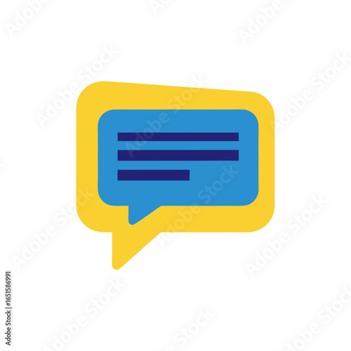 Bright Communication Bubble Icon Depicting Dialogue and Information Exchange Solution Tool