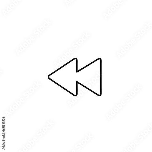 Minimalist backward arrow graphic conveys direction and navigation concept clearly
