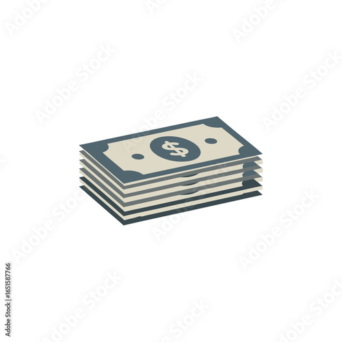 Isolated depiction of a stack of currency notes symbolizing financial abundance and stability representing wealth allocation and prosperity in