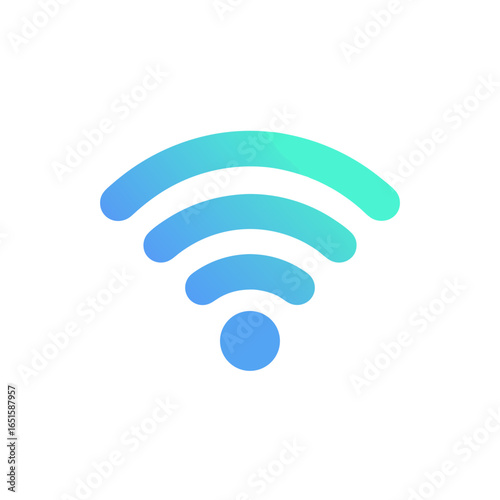 Gradient wifi symbol illustration representing connectivity technology and communication for wireless access and signals availability for digital