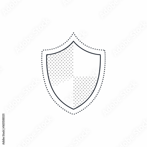 Minimalist Protection Symbol: A Conceptual Illustration of Defense and Security Design element