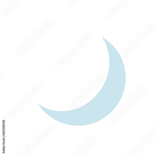 Crescent Celestial Form: A soft light lunar phase against a bright background in space illustration 93 characters