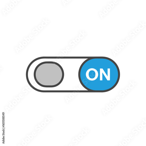 Toggle switch illustration depicting an activated state, showcasing a modern interface element for electronic user experience applications