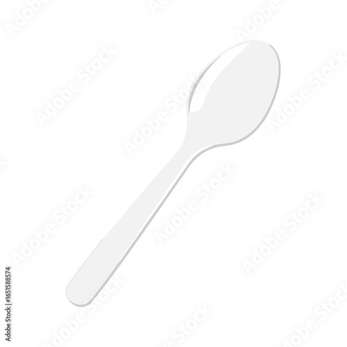 Clean simplicity: Isolated pristine white spoon on stark background illustrating dining utensil concepts and minimal aesthetics