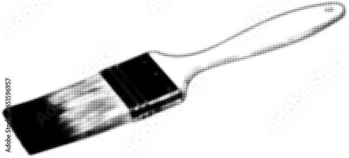 Monochrome halftone effect of a single paintbrush