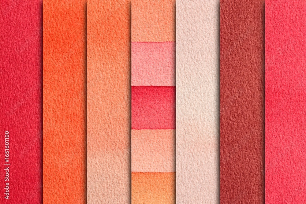 Fototapeta premium Abstract watercolor strips in varying shades of red and peach