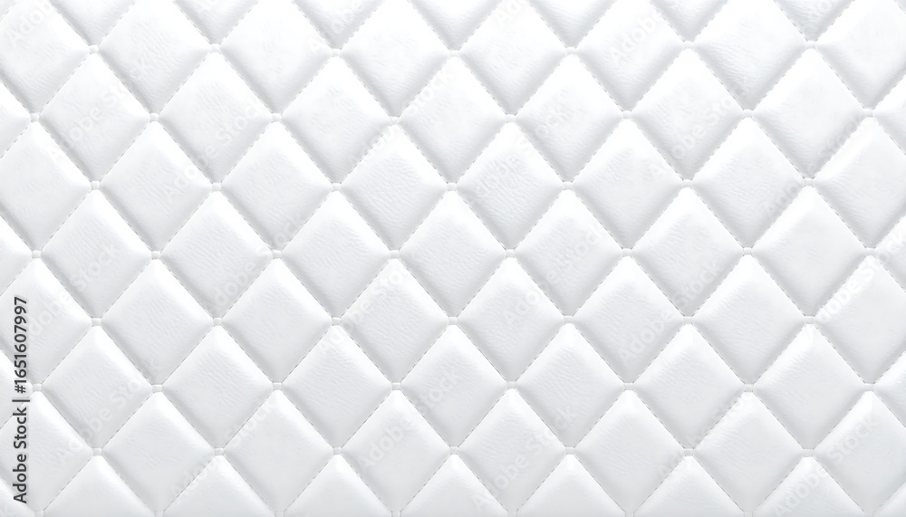 Obraz premium White quilted fabric with diamond pattern.
