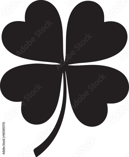 four leaf black clover silhouette vector illustration ai eps png good luck shamrock nature icon