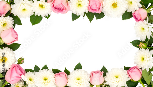 PNG Transparent Pink Rose Daisy Frame Border
