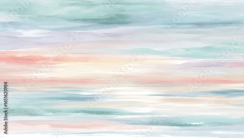 Abstract watercolor sunset scene