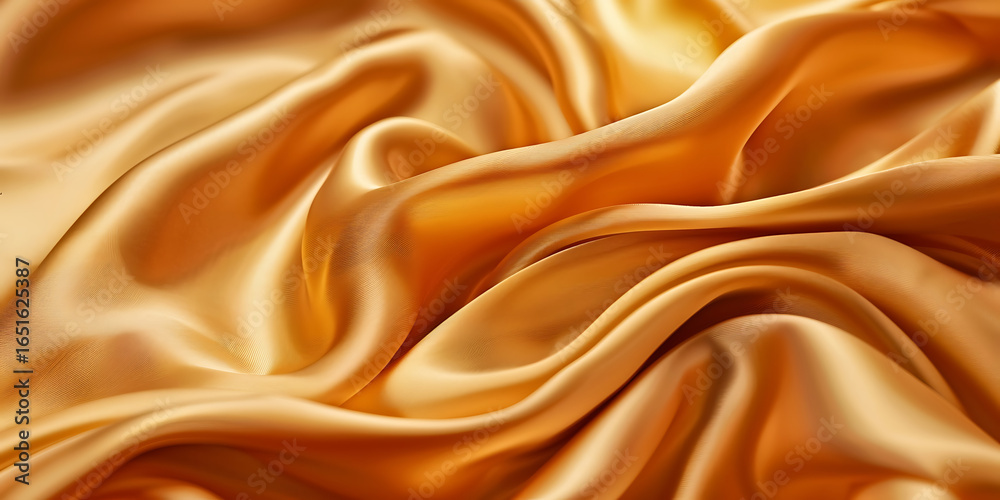 Fototapeta premium Golden silk fabric 
