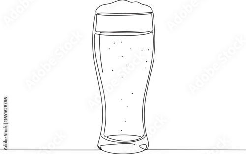 Minimalist single line drawing showcasing a refreshing pilsner b