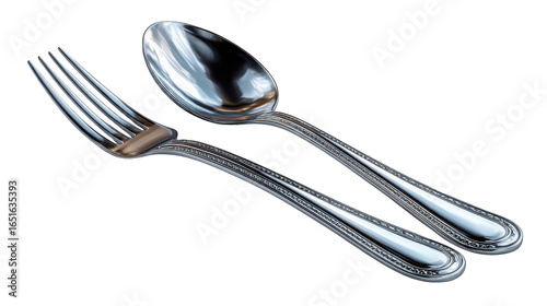 Two silverware utensils, a fork and a spoon