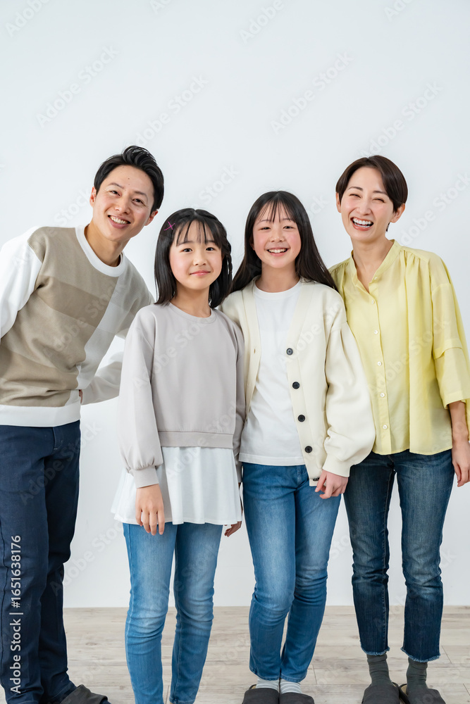 家族四人のポートレート 家族四人のポートレート