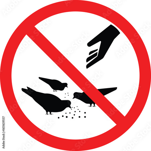 Do not feed the pigeons sign,Do not feed the birds symbol -1