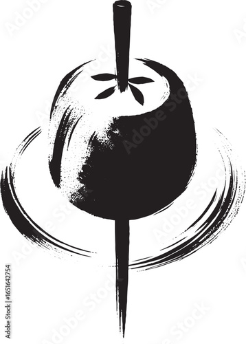 Abstract brushstroke illustration of Togolese Fufu, minimalist a