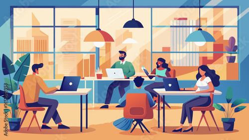 People working together in a modern office space area