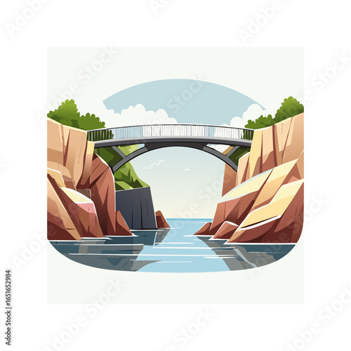 Bridge Between Rocky Cliffs