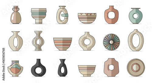 Collection of various vases and pots with different shapes and designs