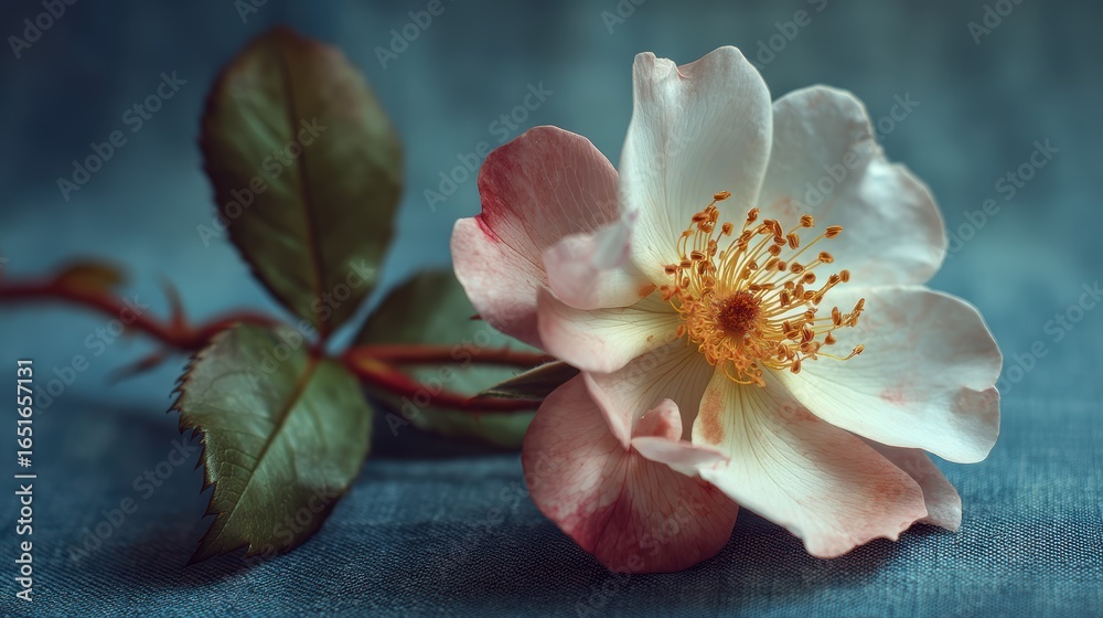 Fototapeta premium Delicate Rose Flower, Floral Beauty, Petals and Leaves