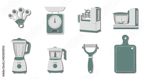 Illustration of various photography equipment and technology accessories
