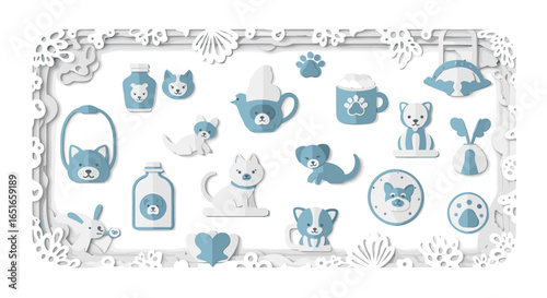 Illustration of various cocktails, shakers, ice bucket, and music notes