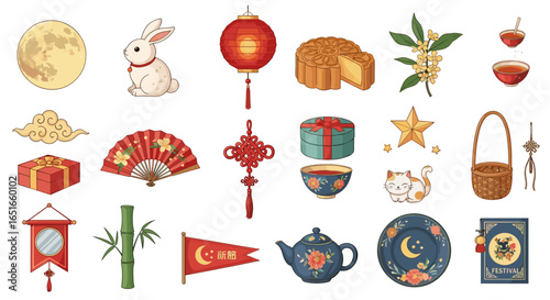 A collection of krampusnacht themed objects and symbols arranged nicely