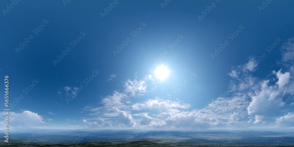 Fototapeta premium Sunny hdr panorama vast sky 360 degrees view