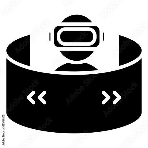 Virtual Reality Glyph Icon