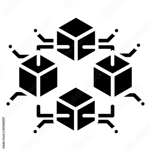 Blockchain Technology Glyph Icon