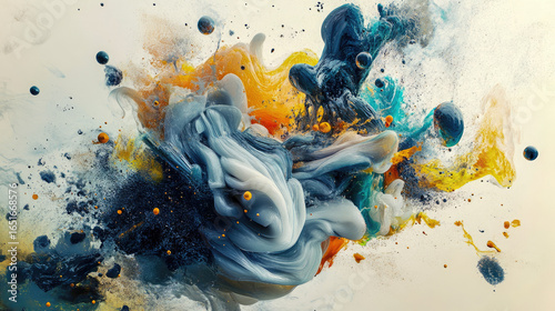 An artistic composition of YM combined with abstract elements