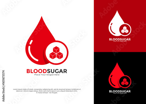 Blood Sugar logo vector template. Suitable for medical clinics, diagnostic laboratories, healthcare startups, diabetes management, blood sugar monitoring, or nutritional counseling