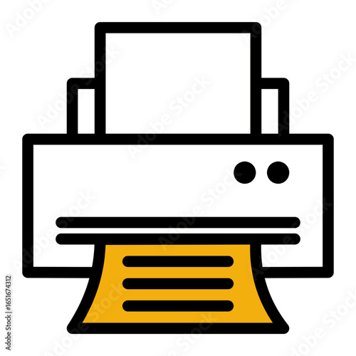 Financial Document Printer icon from the Accounting icon collection (Outline Color Lineal Style)