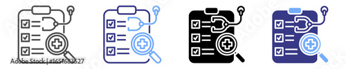 diagnosis icon set multiple style