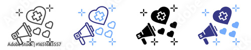 health promotion icon set multiple style