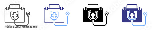 medical equipment icon set multiple style