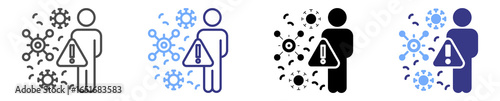 infection icon set multiple style
